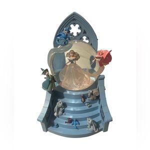 Disney Sleeping Beauty Princess Aurora Blue Snow Globe Collectible Light Up